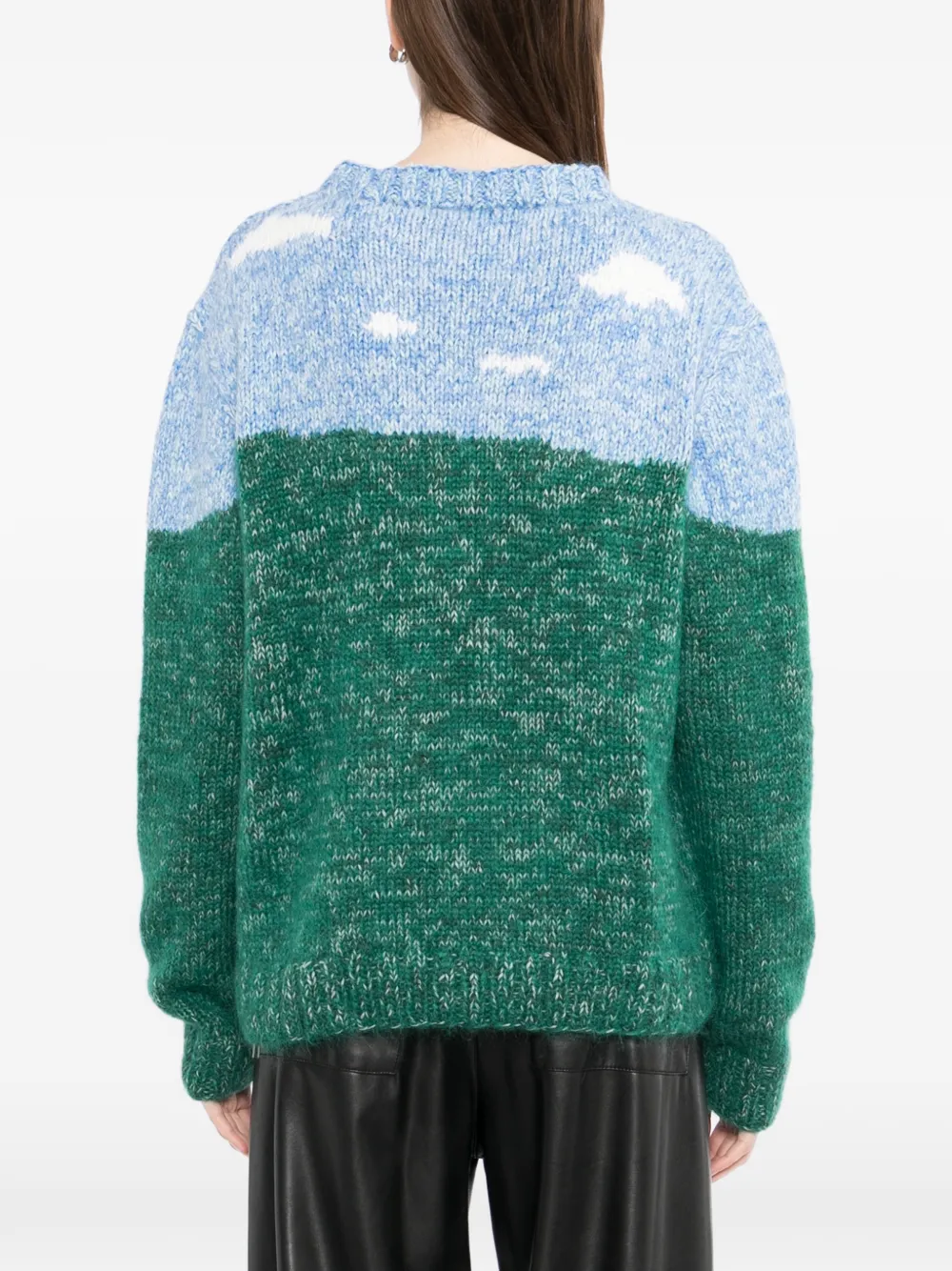 LOEWE Sweater in Wool and Mohair in Green, view 4