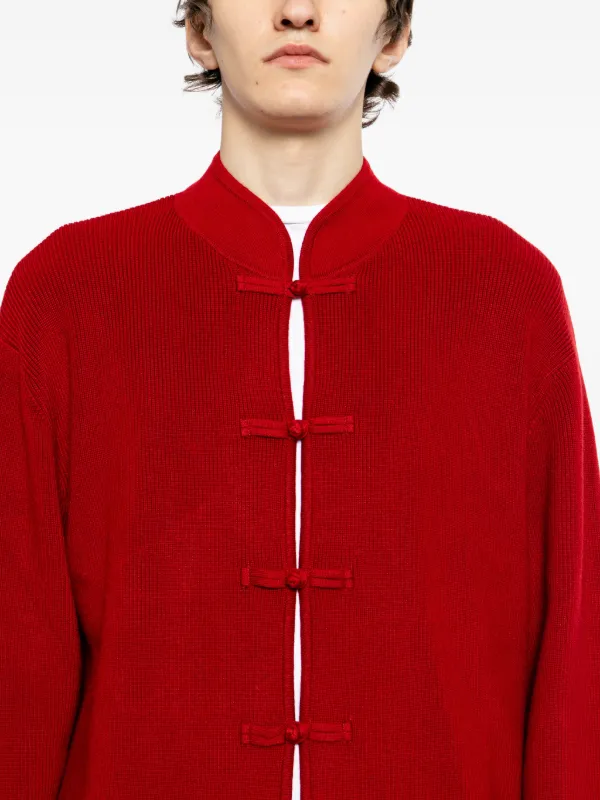 TEAM WANG Design x JDB mandarin-collar Cardigan | Red | FARFETCH JO
