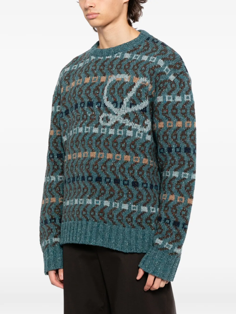  Loewe Logo Patterned Jumper - Blue 