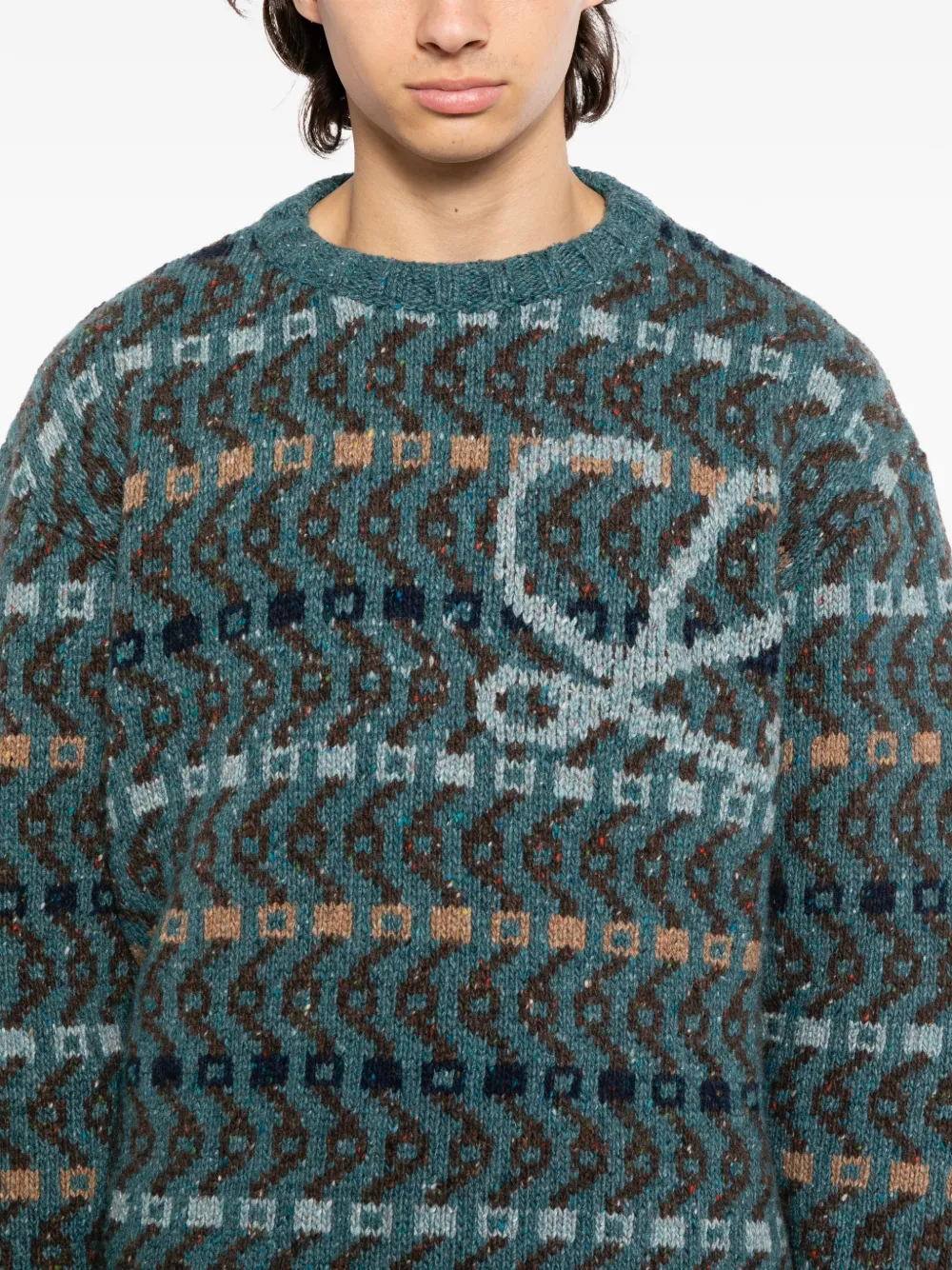 LOEWE Trui met logopatroon Blauw