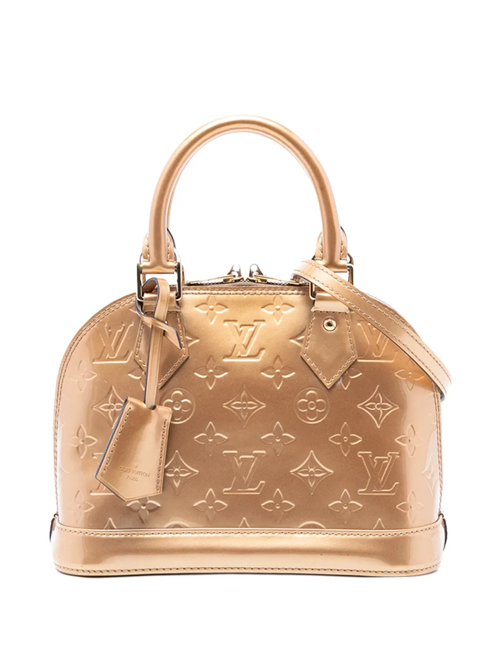 Louis Vuitton Pre-Owned Borsa a tracolla Alma BB in pelle Vernis con monogramma 2015 - Oro