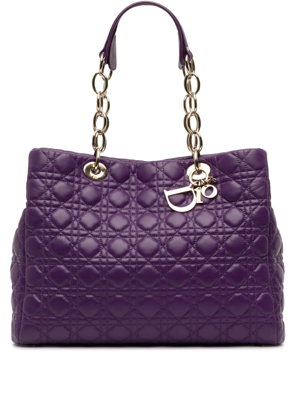 Christian Dior Pre-Owned Borsa tote Lady Dior Soft Shopping in pelle di agnello con motivo Cannage 2012 - Viola