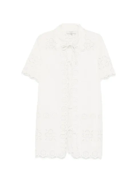 Sea floral lace-up beach dress