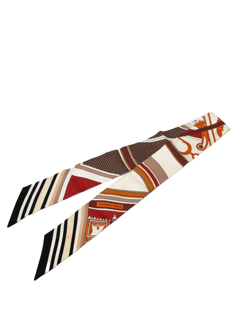 Hermès Pre-Owned 2000-2025 Washingtons Carriage Silk Twilly Scarf scarves - Bianco