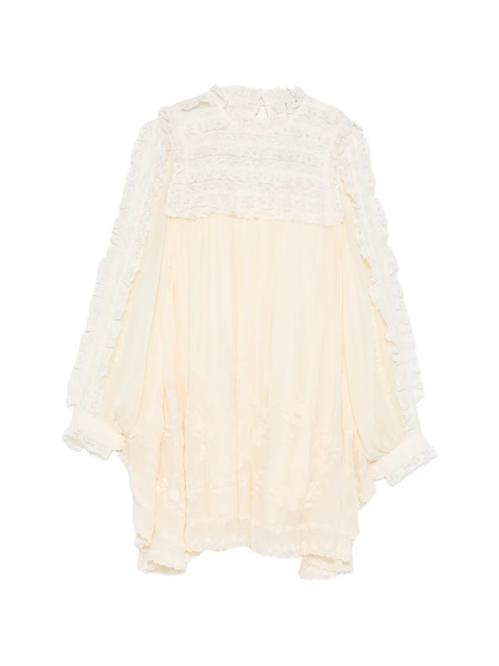 Sea lace ruffled dress - Toni neutri