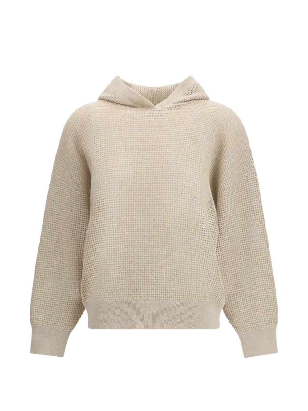Brunello Cucinelli waffle-knit hoodie - Toni neutri