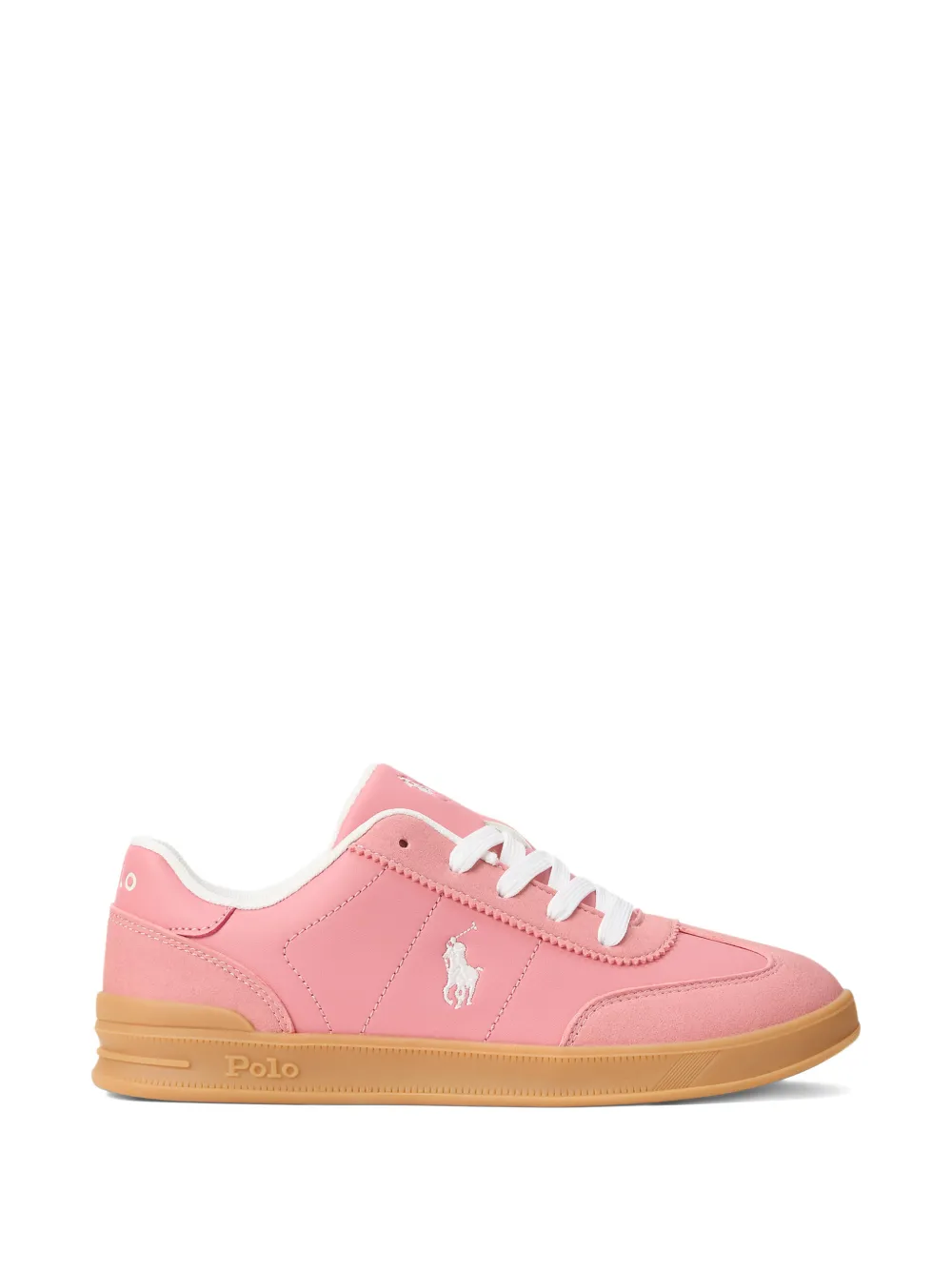 POLO RALPH LAUREN KIDS Hollis suède sneakers Roze