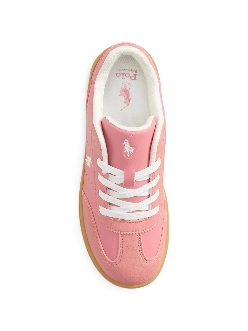 POLO RALPH LAUREN KIDS Hollis suède sneakers Roze