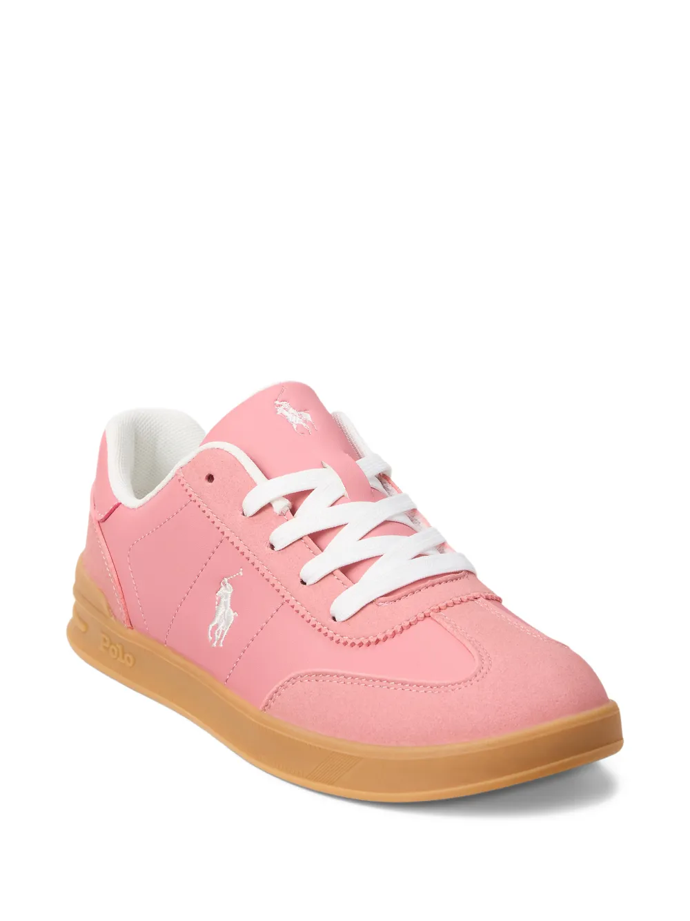 POLO RALPH LAUREN KIDS Hollis suède sneakers Roze
