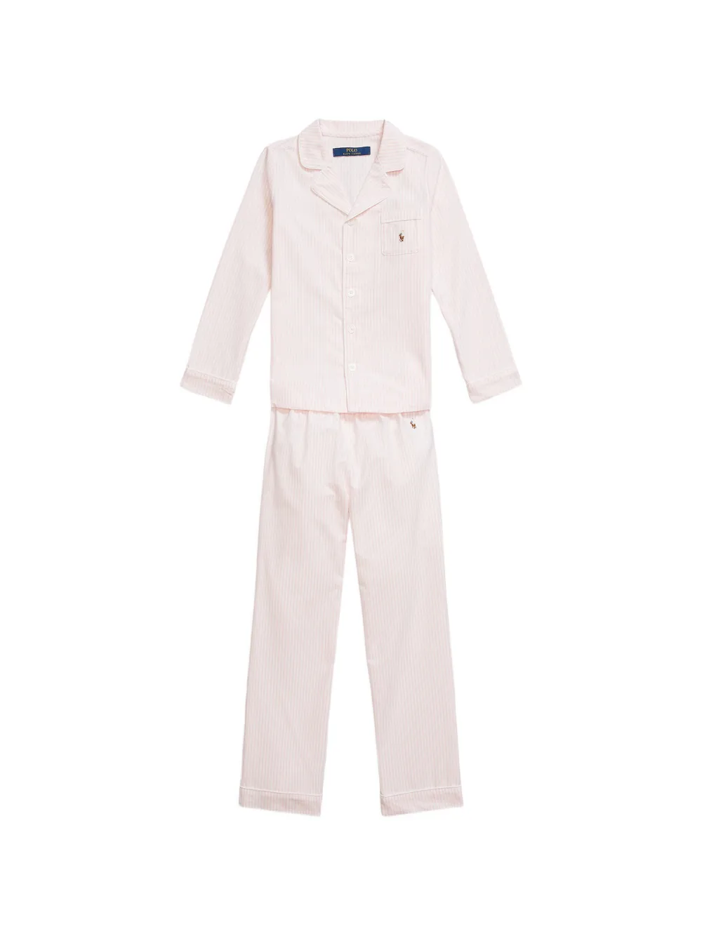 POLO RALPH LAUREN KIDS Gestreiftes Schlaf-Set mit Stickerei - Rosa