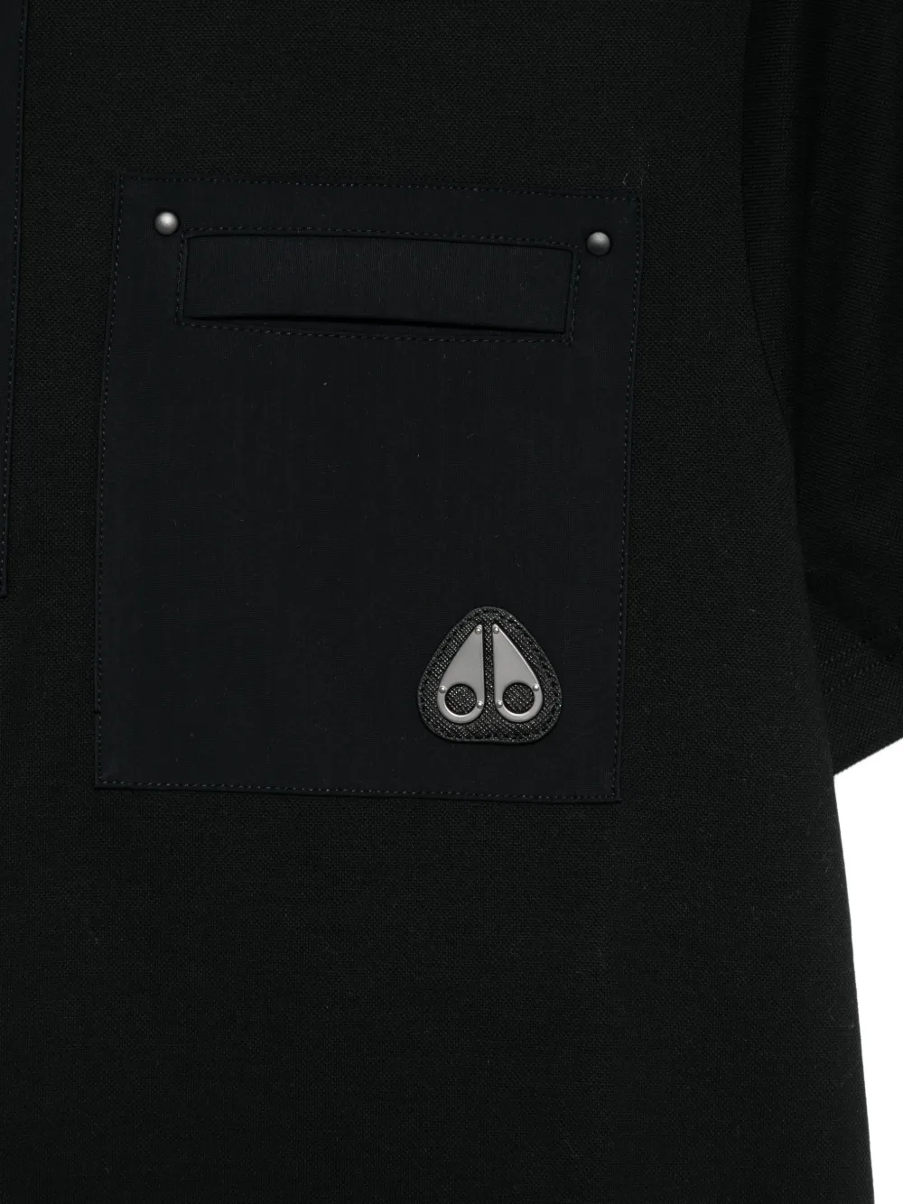 Moose Knuckles Poloshirt met ritssluiting en zak Zwart