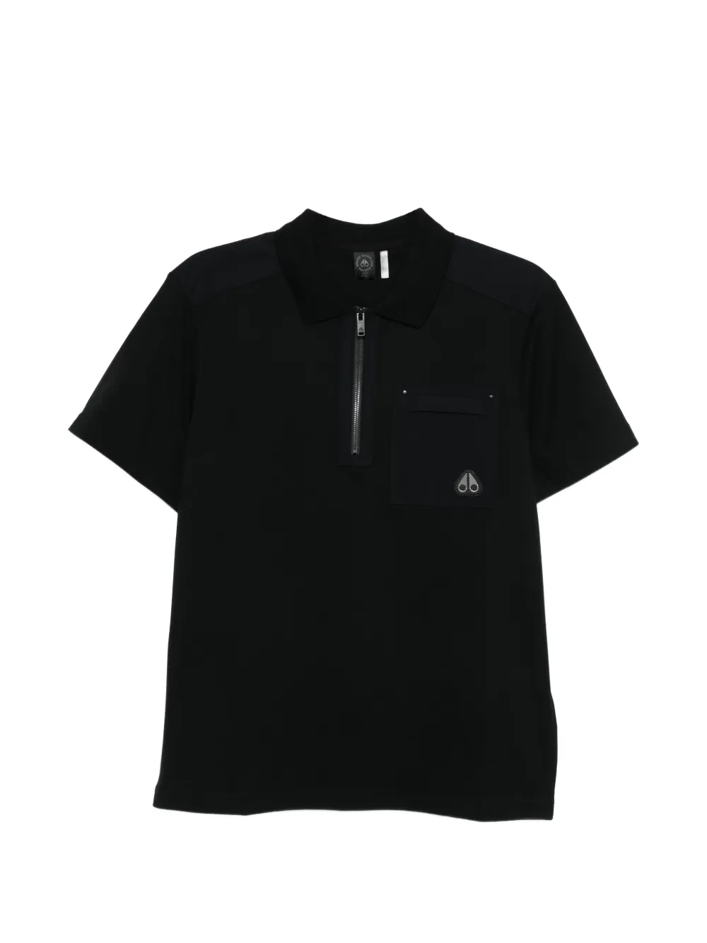 Moose Knuckles zip-fastening pocket polo shirt - Nero