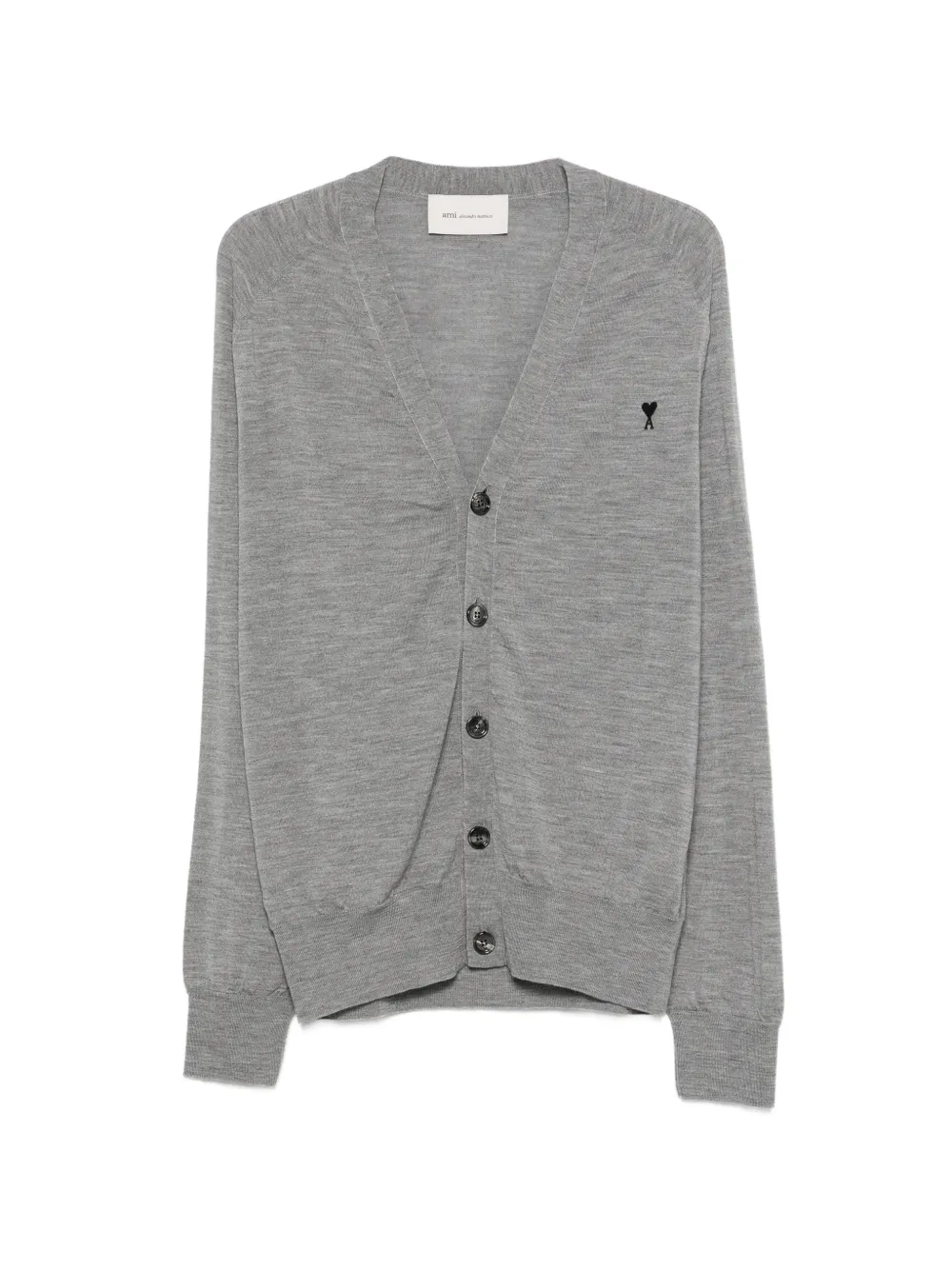 AMI Paris button v-neck cardigan - Grigio