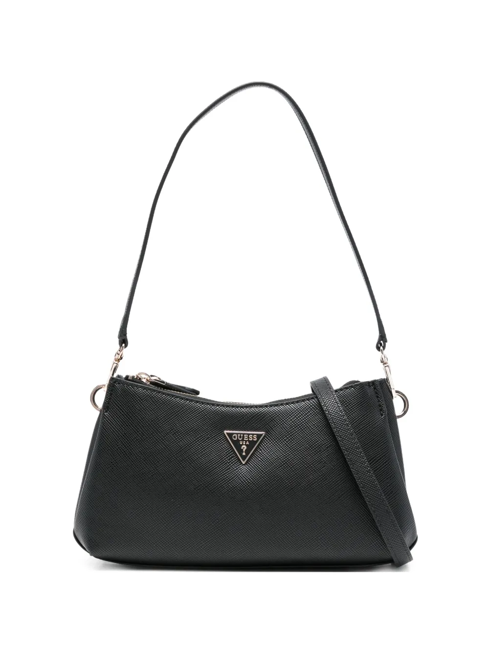 GUESS USA Borsa a spalla Noelle II mini con placca logo - Nero