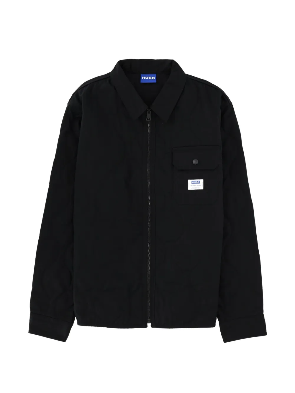 HUGO Ebey logo-patch pocket overshirt - Nero