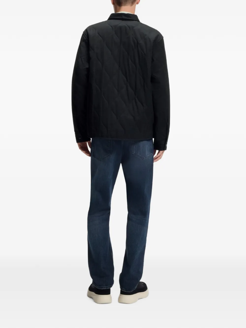 HUGO Ebey shirtjack met logo-patch en zak Zwart