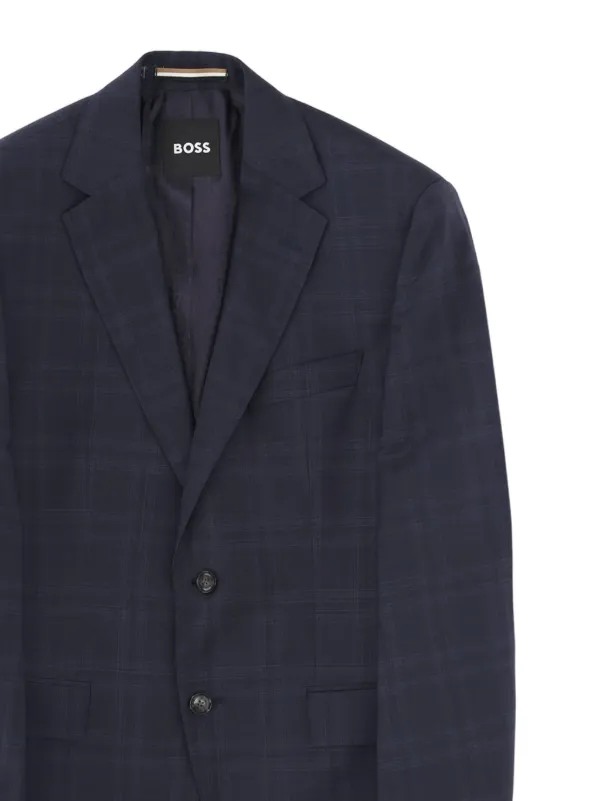 BOSS チェック柄 ビジネススーツ BOSS チェック スーツ | ブルー | FARFETCH JP