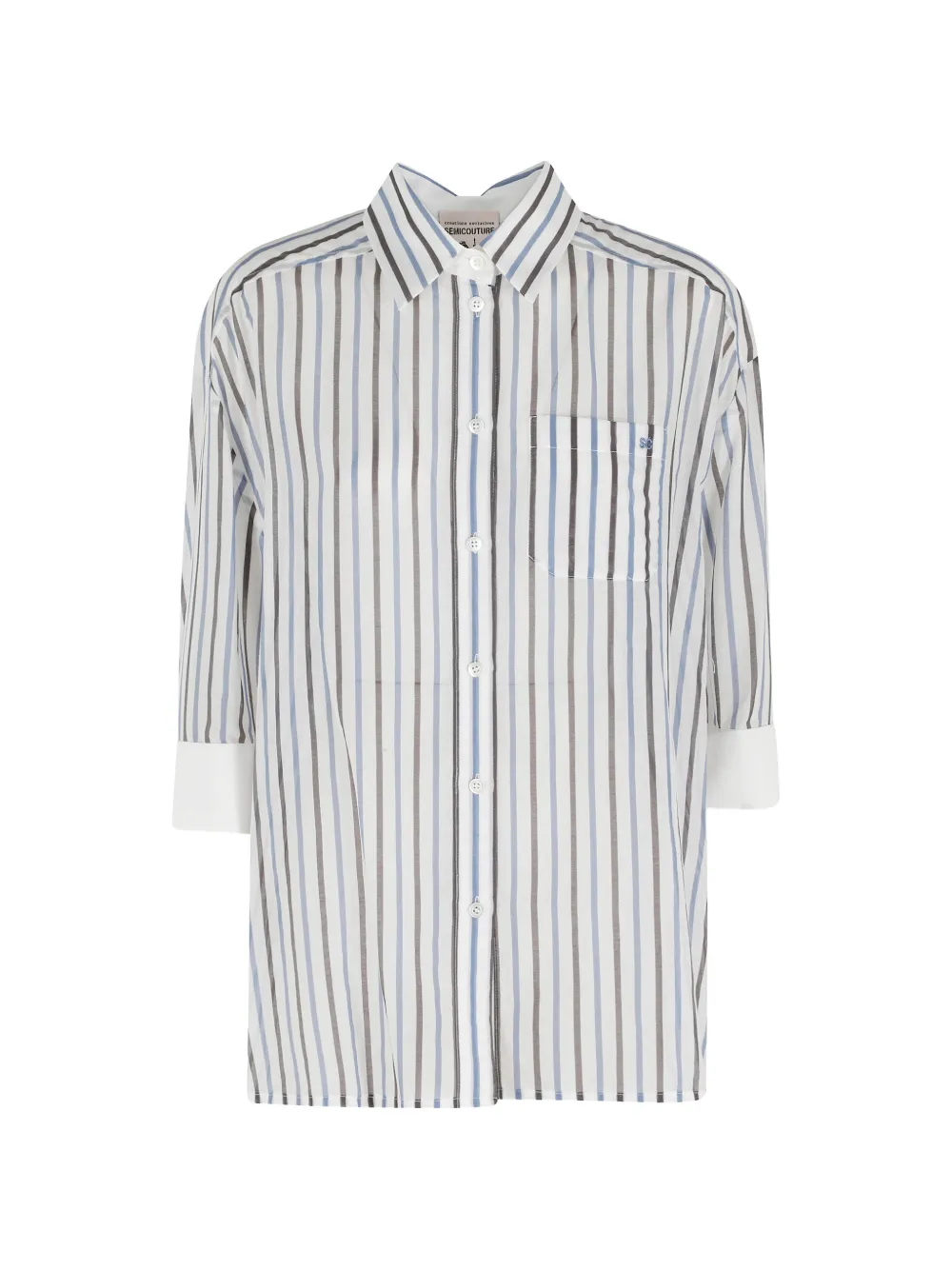 Semicouture striped pocket shirt - Blu