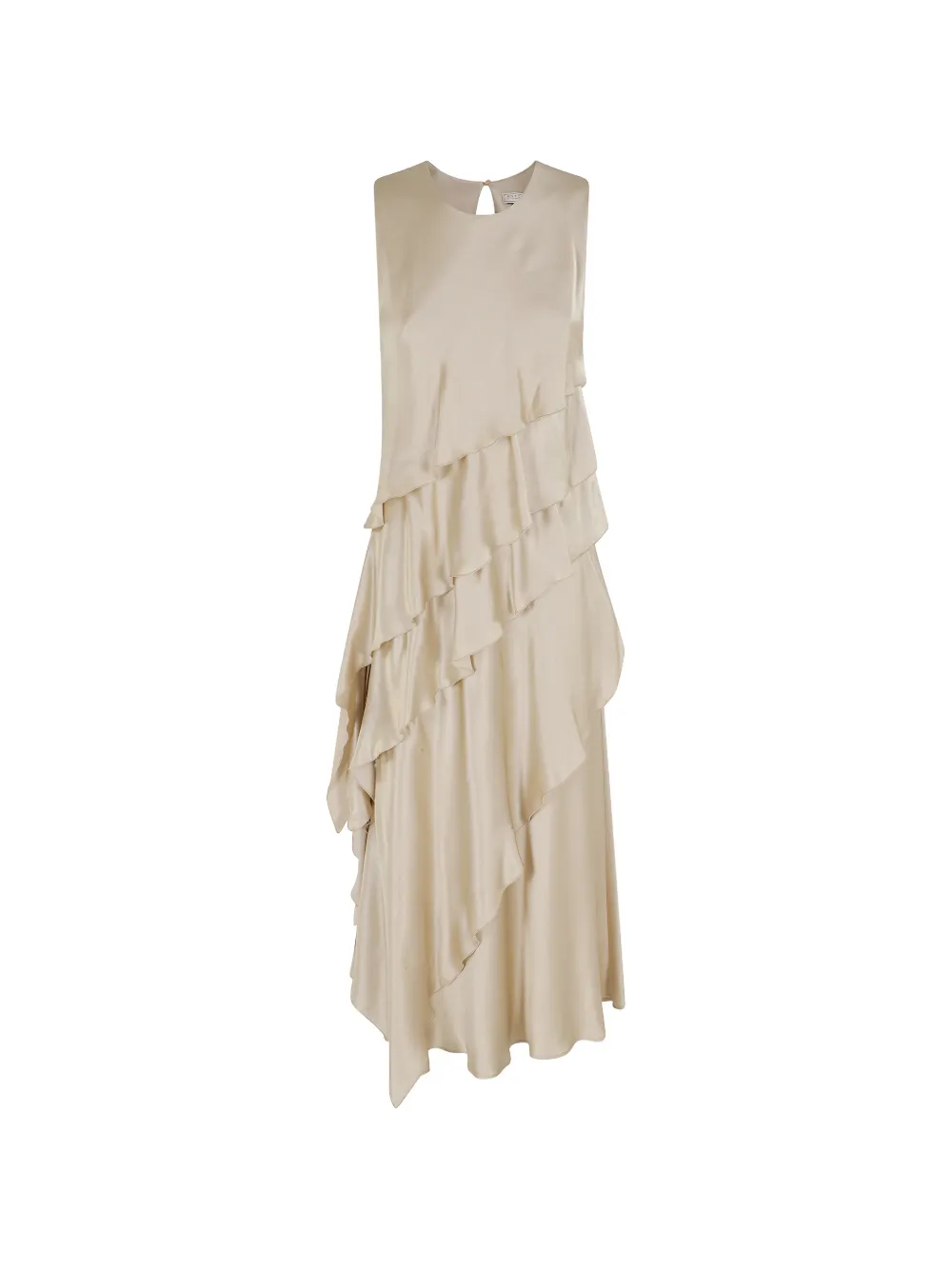 Antonelli ruffled asymmetric dress - Toni neutri