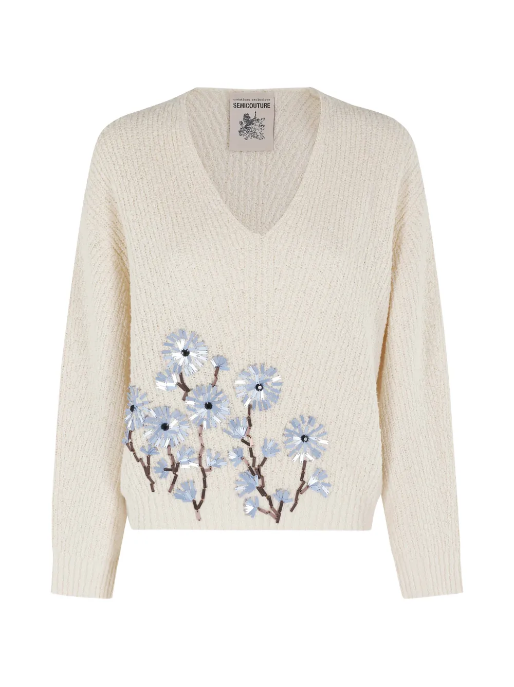 Semicouture V-neck sweater - Toni neutri