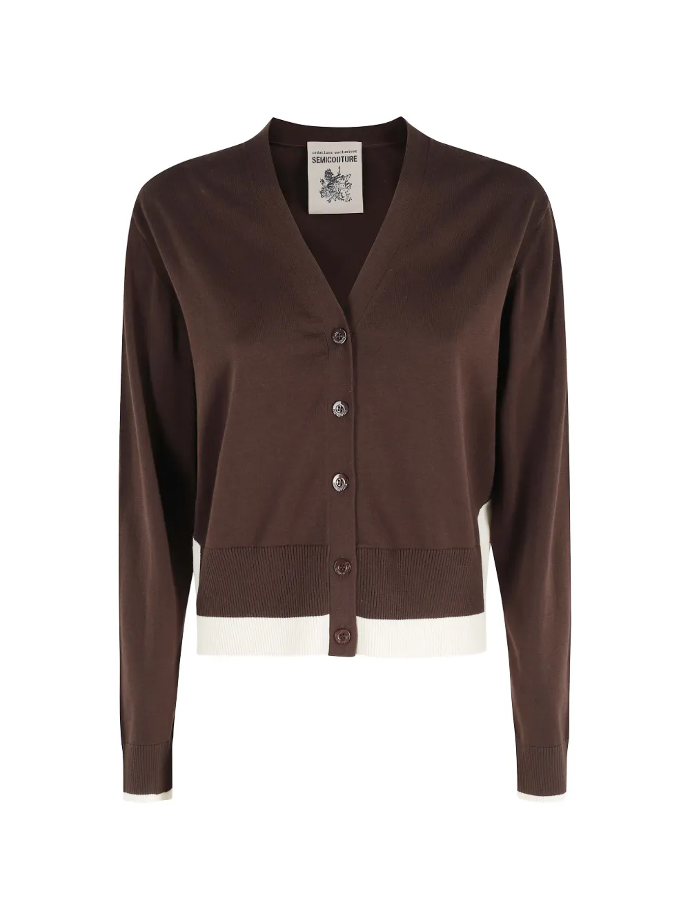 Semicouture V-neck cardigan - Marrone