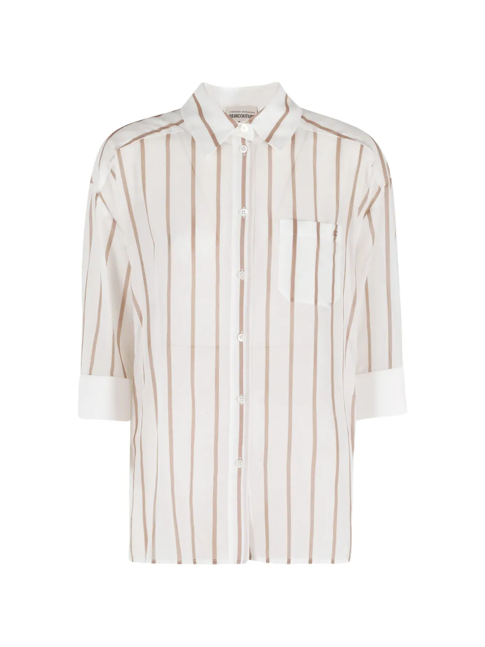 Semicouture Gracia striped pocket shirt - Bianco