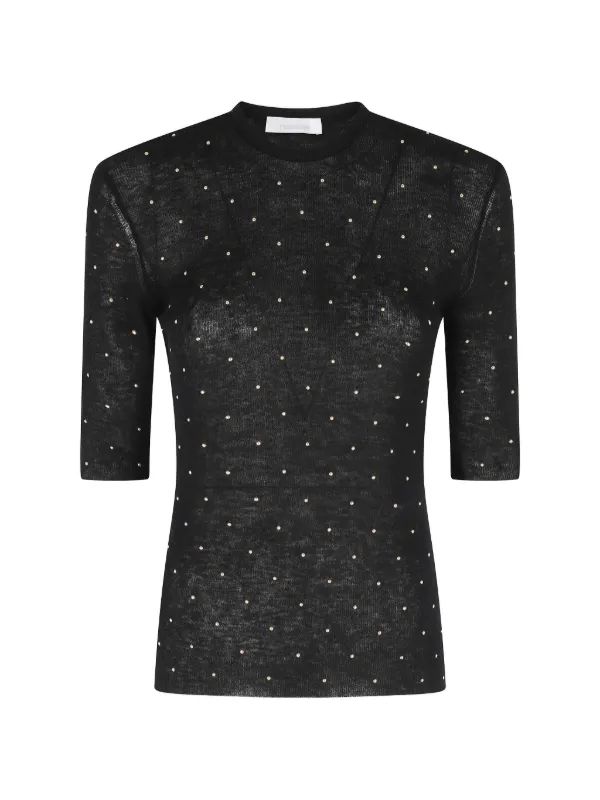 Rabanne Crew-neck Top in Black