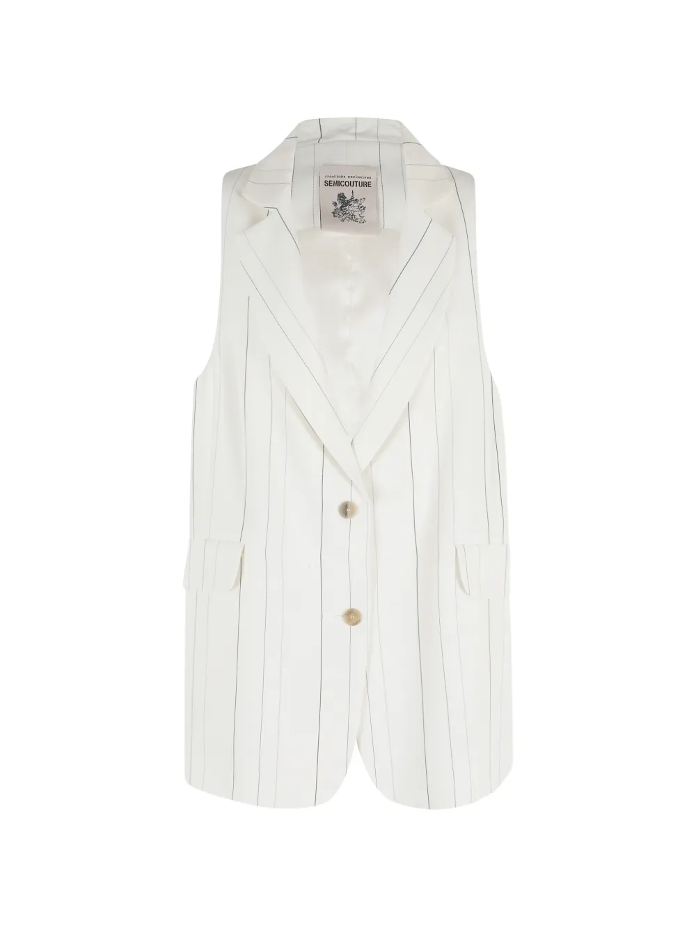 Semicouture pinstripe buttoned waistcoat - Bianco