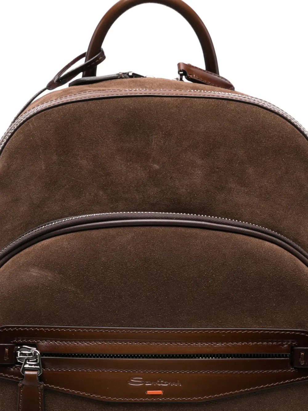 Zipped Suede Backpack