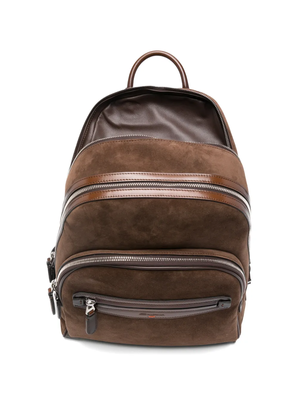 Zipped Suede Backpack