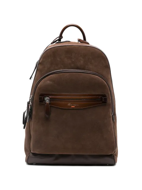Santoni zipped suede backpack
