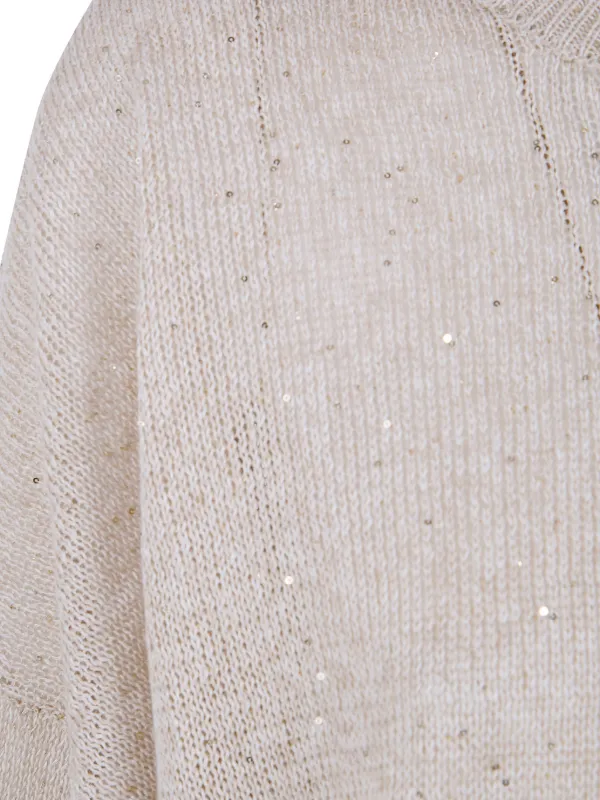 Brunello Cucinelli スパンコール プルオーバー | ニュートラル