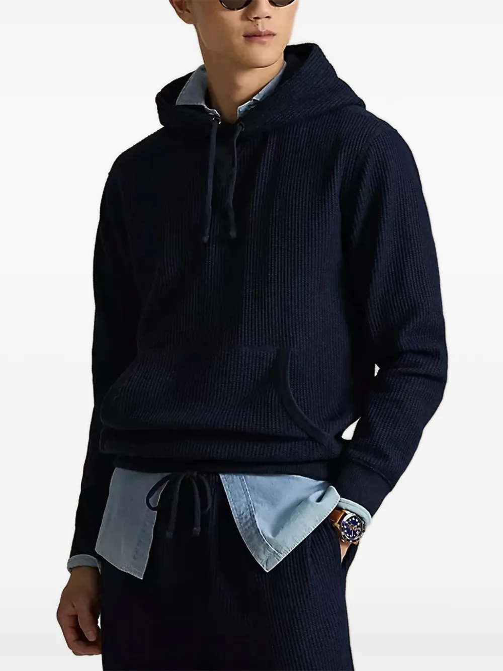Polo Ralph Lauren waffle-knit hooded sweater - Blu