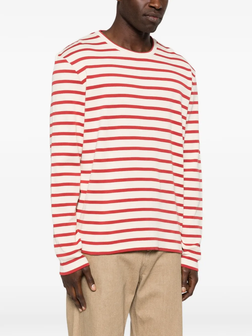 JIL SANDER+ Gestreept T-shirt met lange mouwen Beige