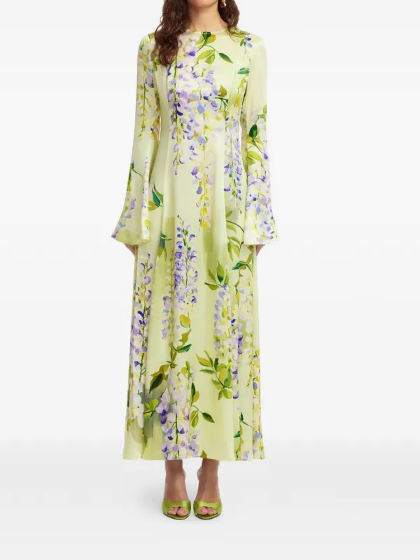 francescas green floral dress Leo Lin Francesca Maxi | couture_western