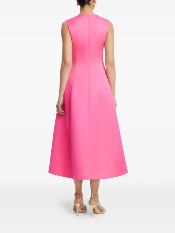 leo lin cleo appliqu midi dress Leo Lin Cleo flower-appliqu Midi Dress | Pink