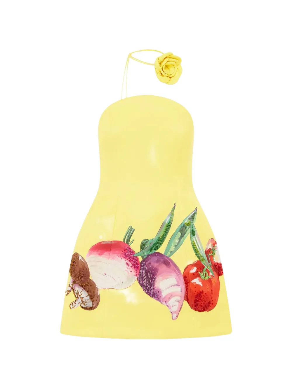 Leo Lin Zaria floral appliqué mini dress - Giallo