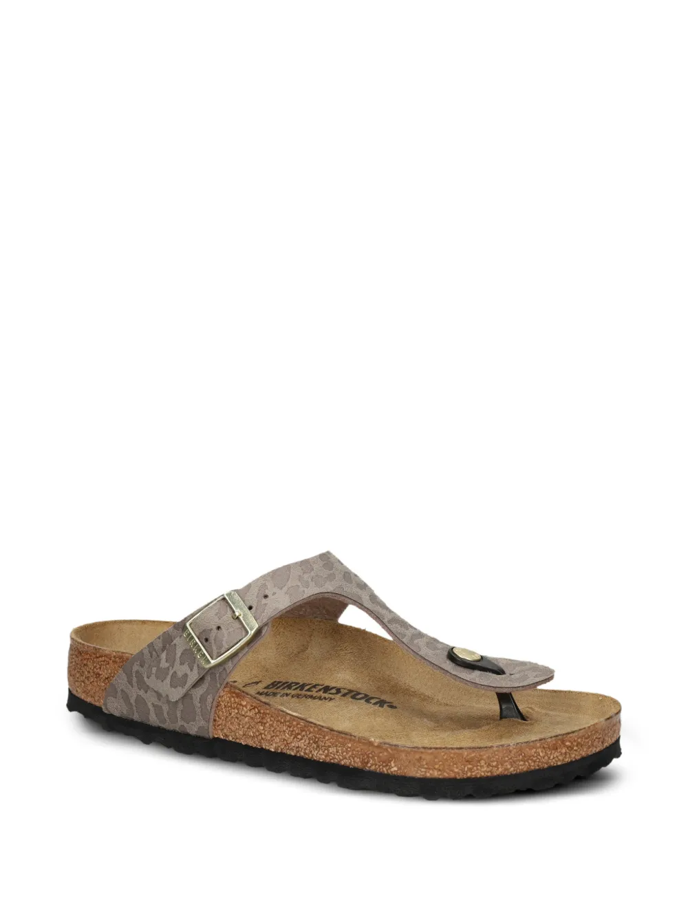 Birkenstock Gizeh teenslippers met luipaardprint Beige