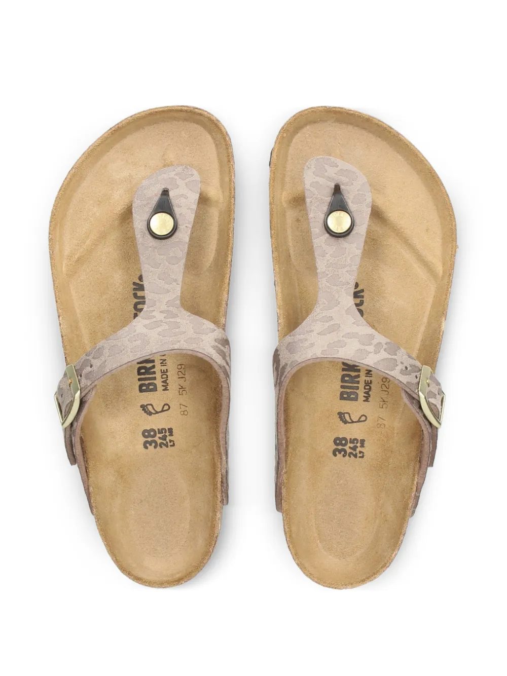 Birkenstock Gizeh teenslippers met luipaardprint Beige