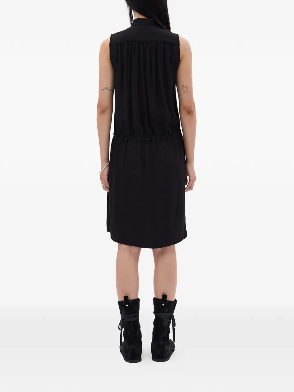 Ann Demeulemeester Tie-detail Midi Dress in Black, view 4