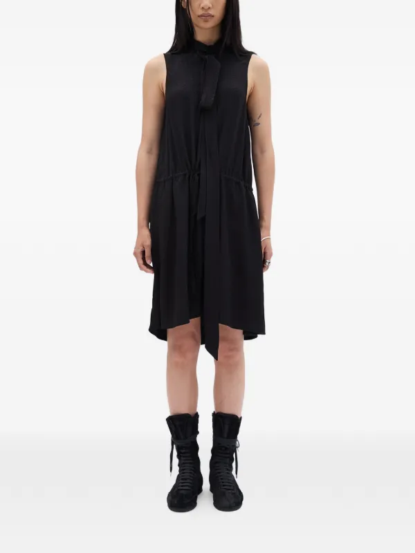 Ann Demeulemeester Tie-detail Midi Dress in Black