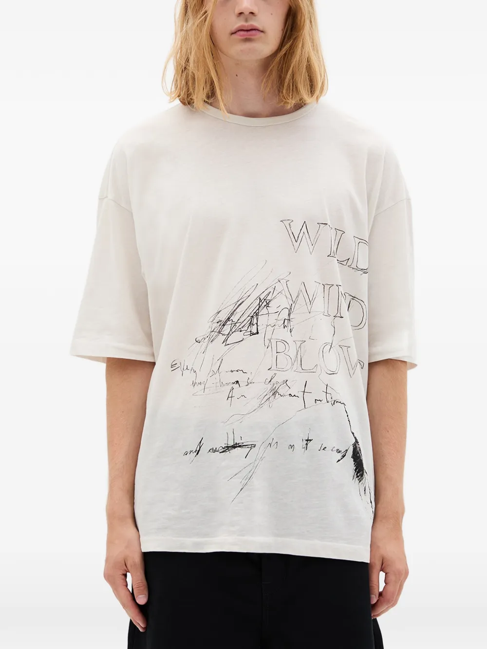 Ann Demeulemeester graphic-print T-shirt - Toni neutri
