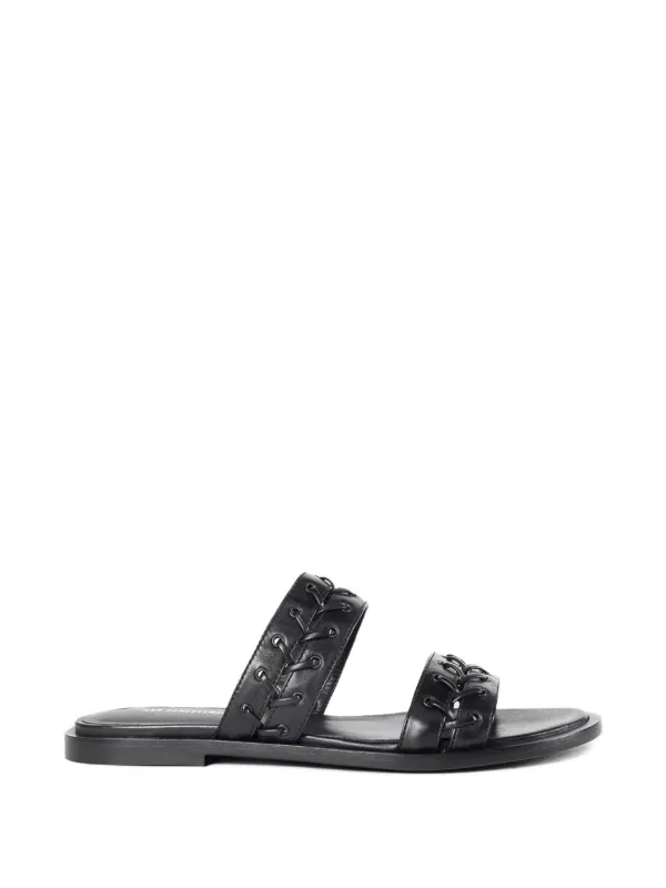 Ann Demeulemeester Braided Nappa Leather Sandals in Black