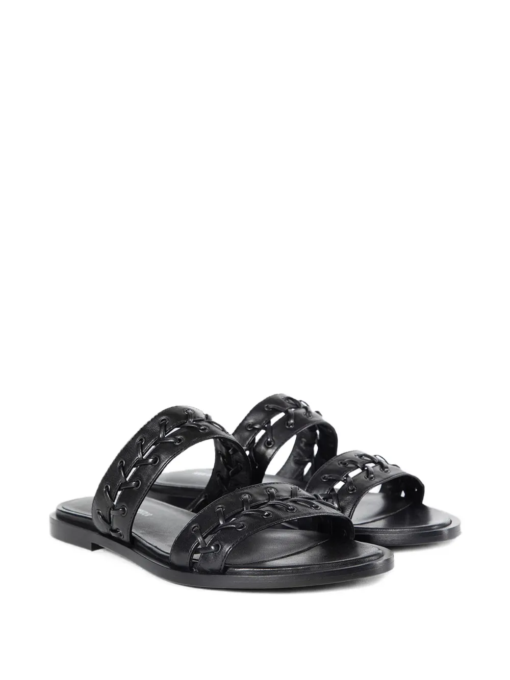 Ann Demeulemeester Nappa leren gevlochten sandalen Zwart