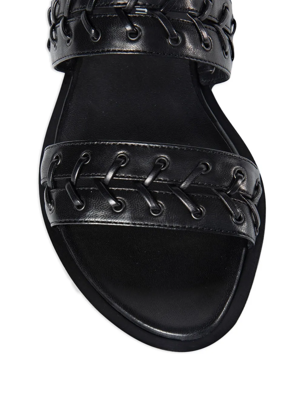 Ann Demeulemeester Nappa leren gevlochten sandalen Zwart
