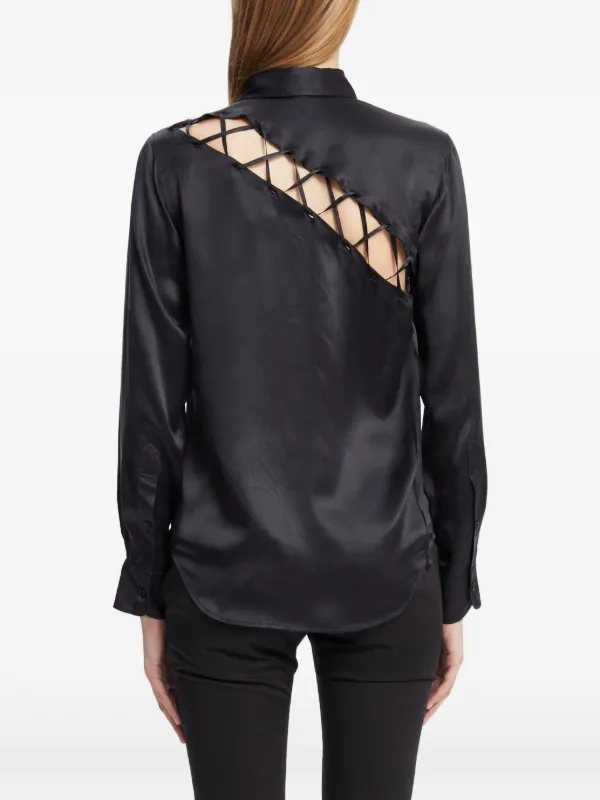 Ann Demeulemeester Lais lace-up Shirt | Black | FARFETCH