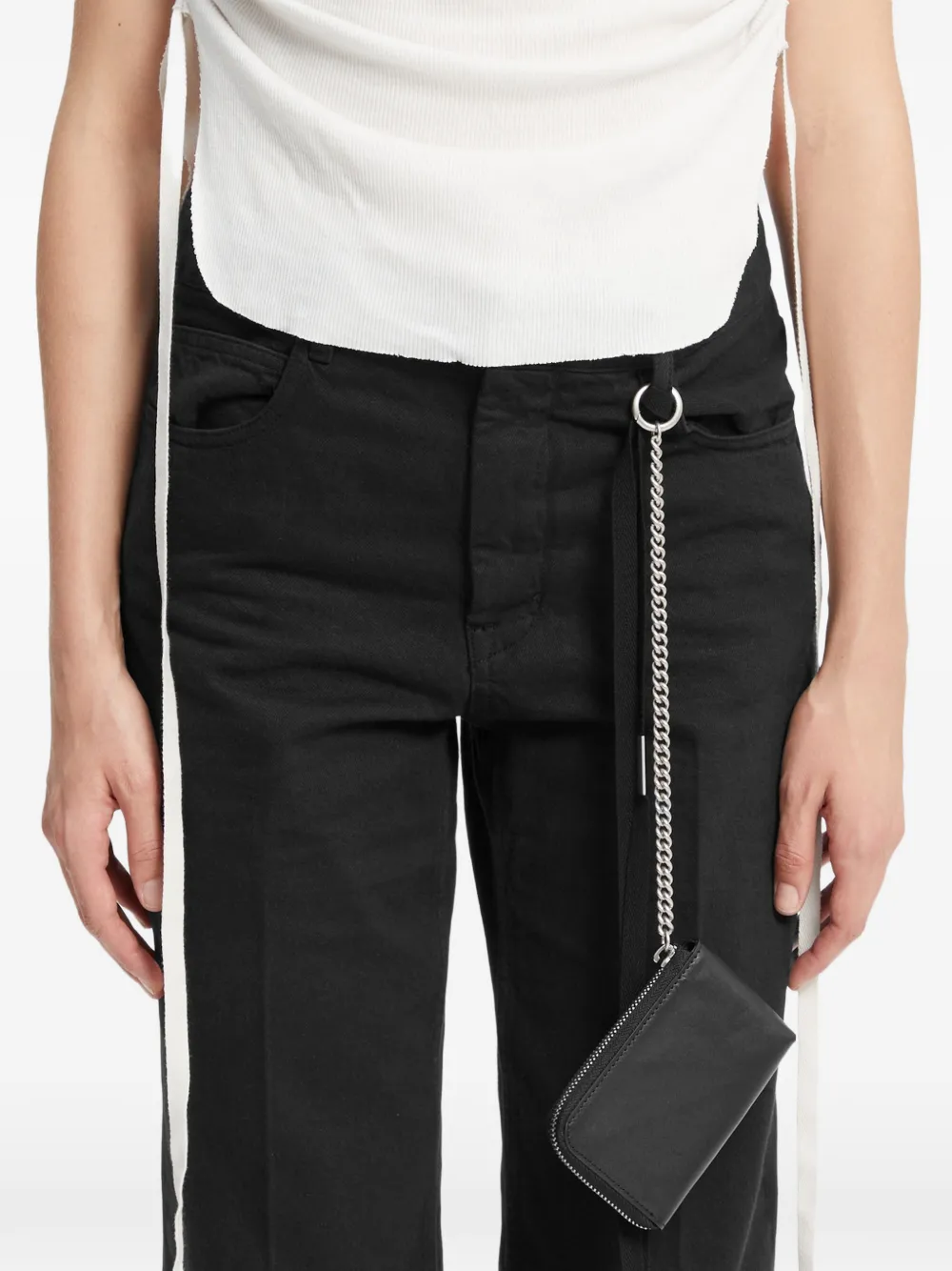 Ann Demeulemeester Tevje Chain Leather Wallet | Black | FARFETCH