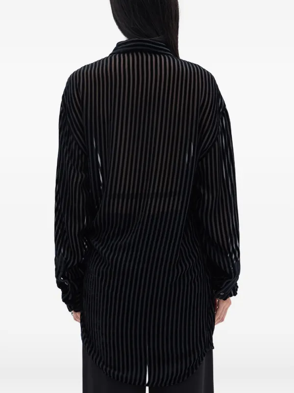 Ann Demeulemeester Striped Shirt | Black | FARFETCH JO