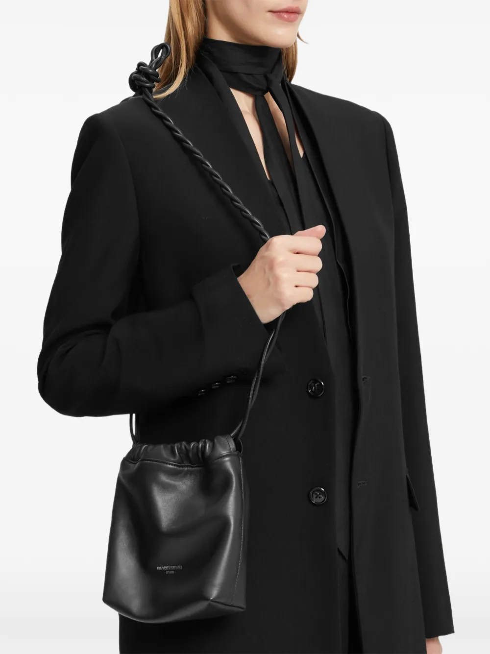  Ann Demeulemeester Medium Marilyn Knot Cross Body Bag - Black 