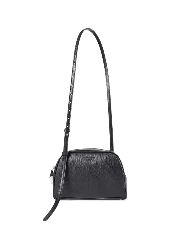 Ann Demeulemeester Small Agata Printed Leather Shoulder Bag in Black
